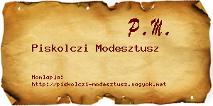 Piskolczi Modesztusz névjegykártya